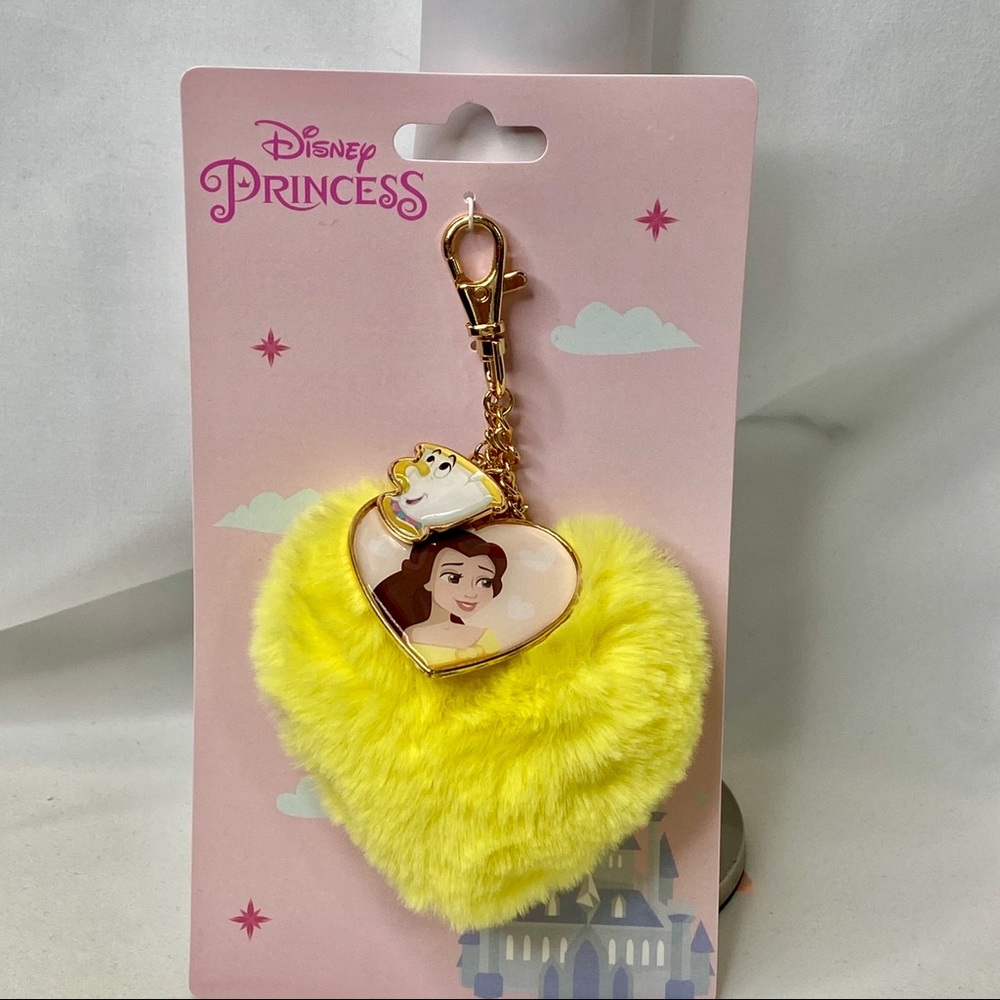 London Disney Store Belle Fluffy Heart Bag Charm - Picture 6 of 7